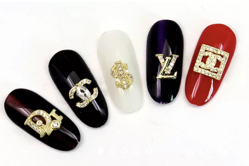Free shipping and returnBrand Logo Nail Charms – Anad Nail Studio, chanel  sign charms for nails 